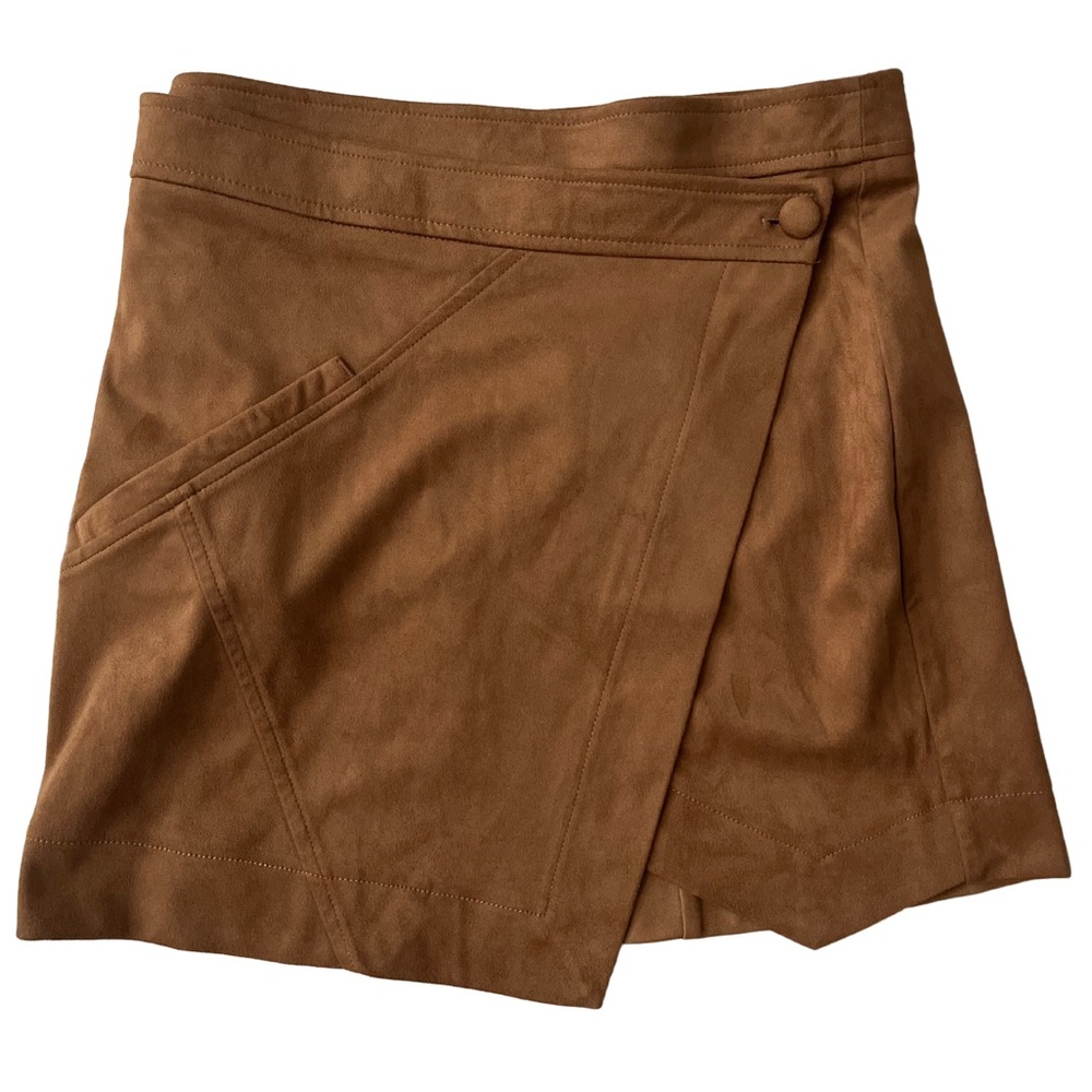 NEW WITH TAGS Forever 21 Brown Faux Suede Wrap Skirt Size. Small